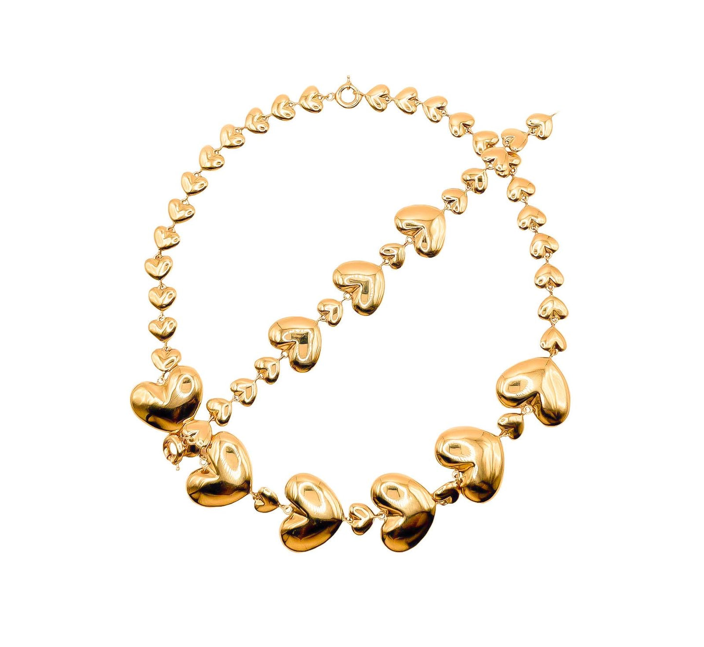 14k Heart Set Necklace 18in Bracelet 7in