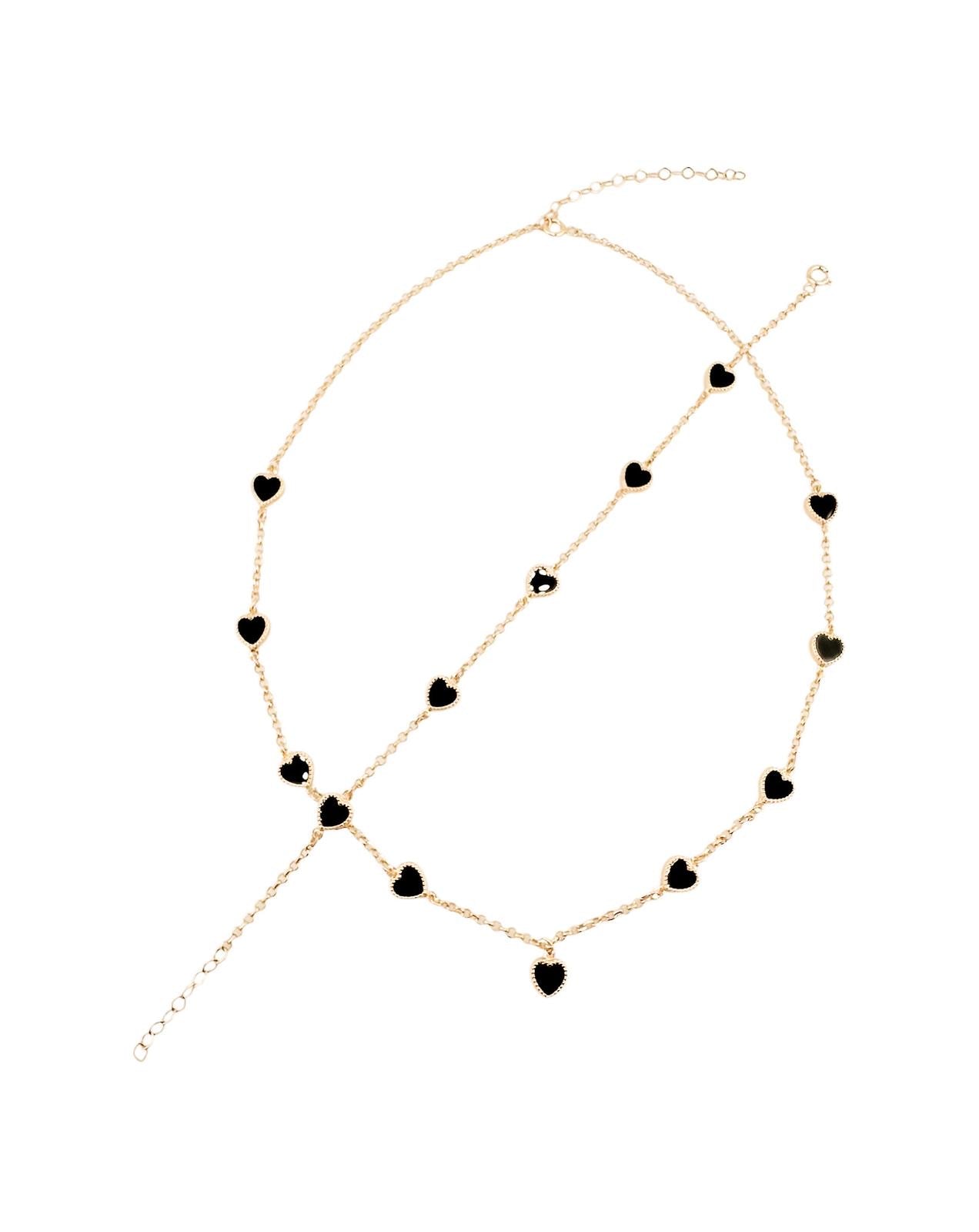14k Gold Set Necklace 17.5in Necklace 8in