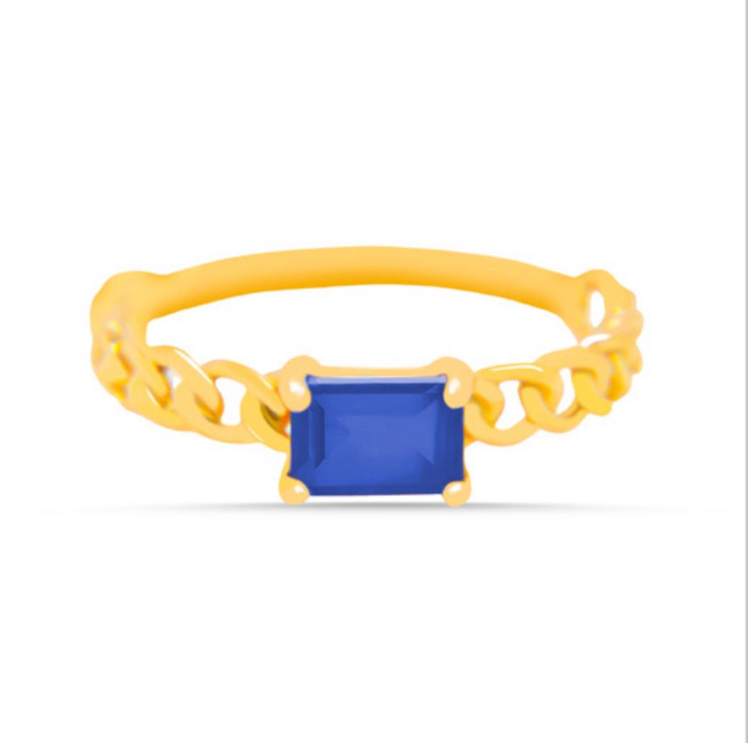 18k Gold Genuine Sapphire Ring