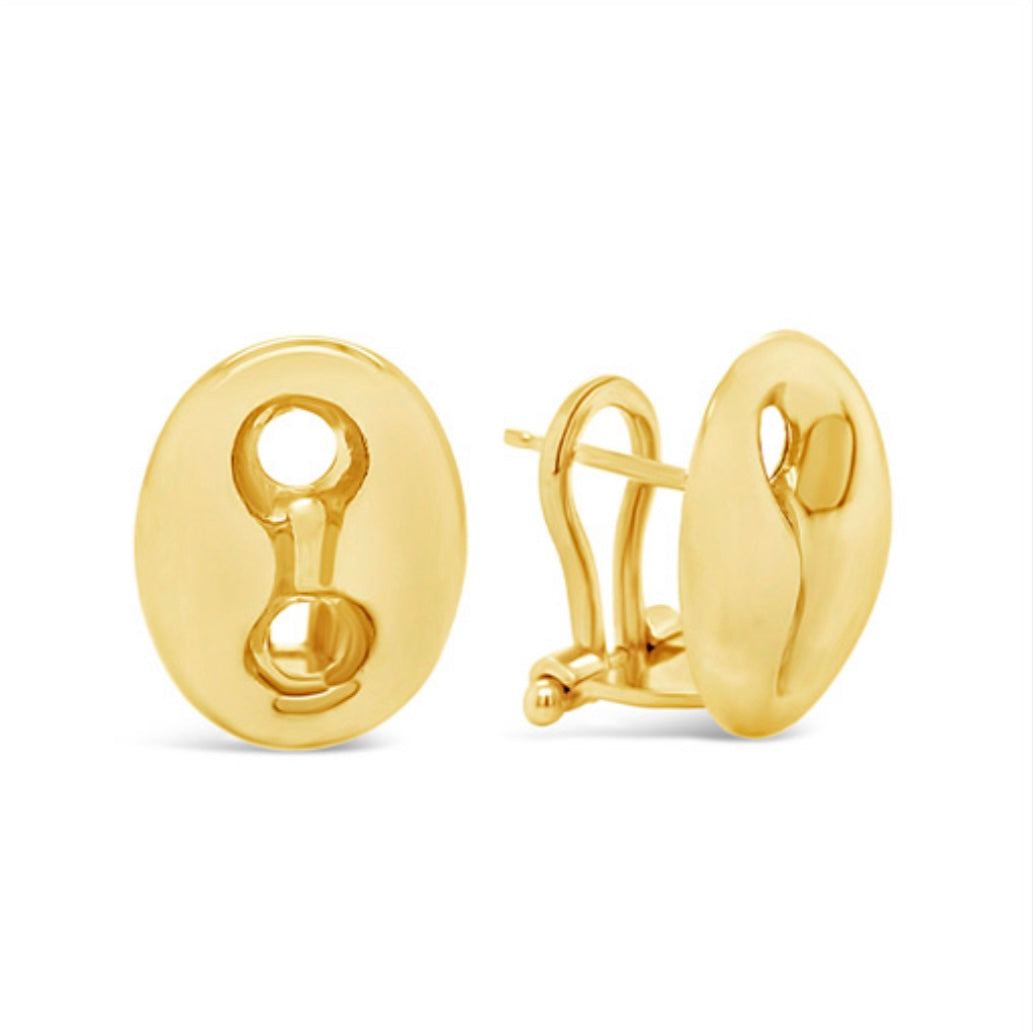 14k Gold Omega Earrings