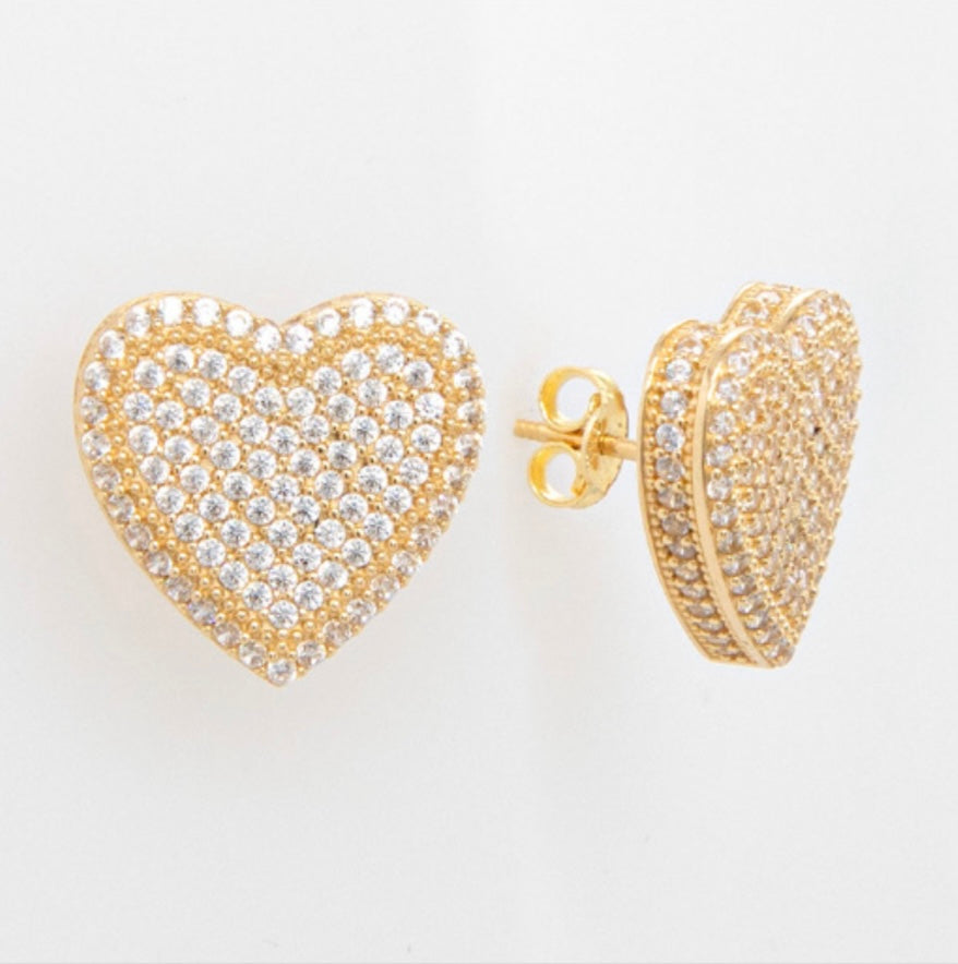 14k Gold Heart Earring