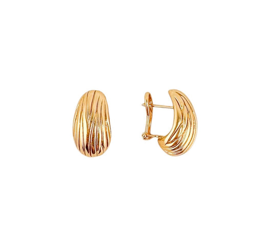 14k Gold Omega Earring