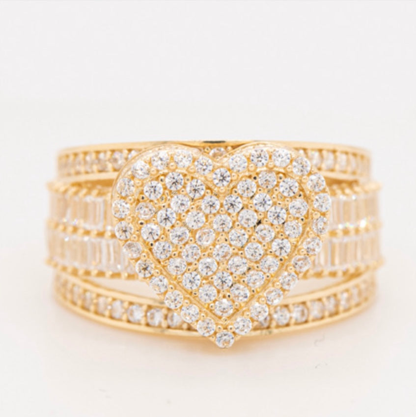 14k Heart Princess Style Ring