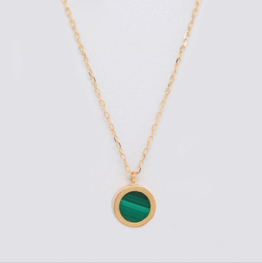 18k Gold Malachite Necklace