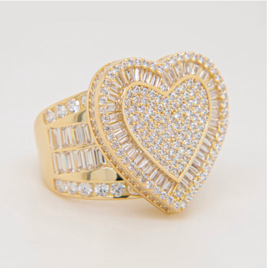 14k Big Heart Princess Style Ring