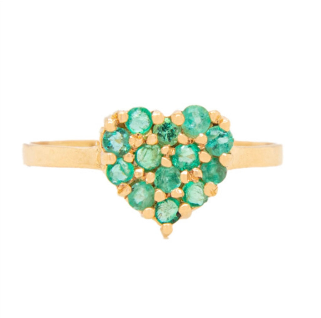 18k Gold Genuine Emerald Ring