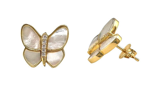 14k Gold Butterfly Earrings