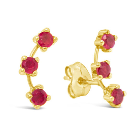 18k Gold Genuine Ruby Earrings