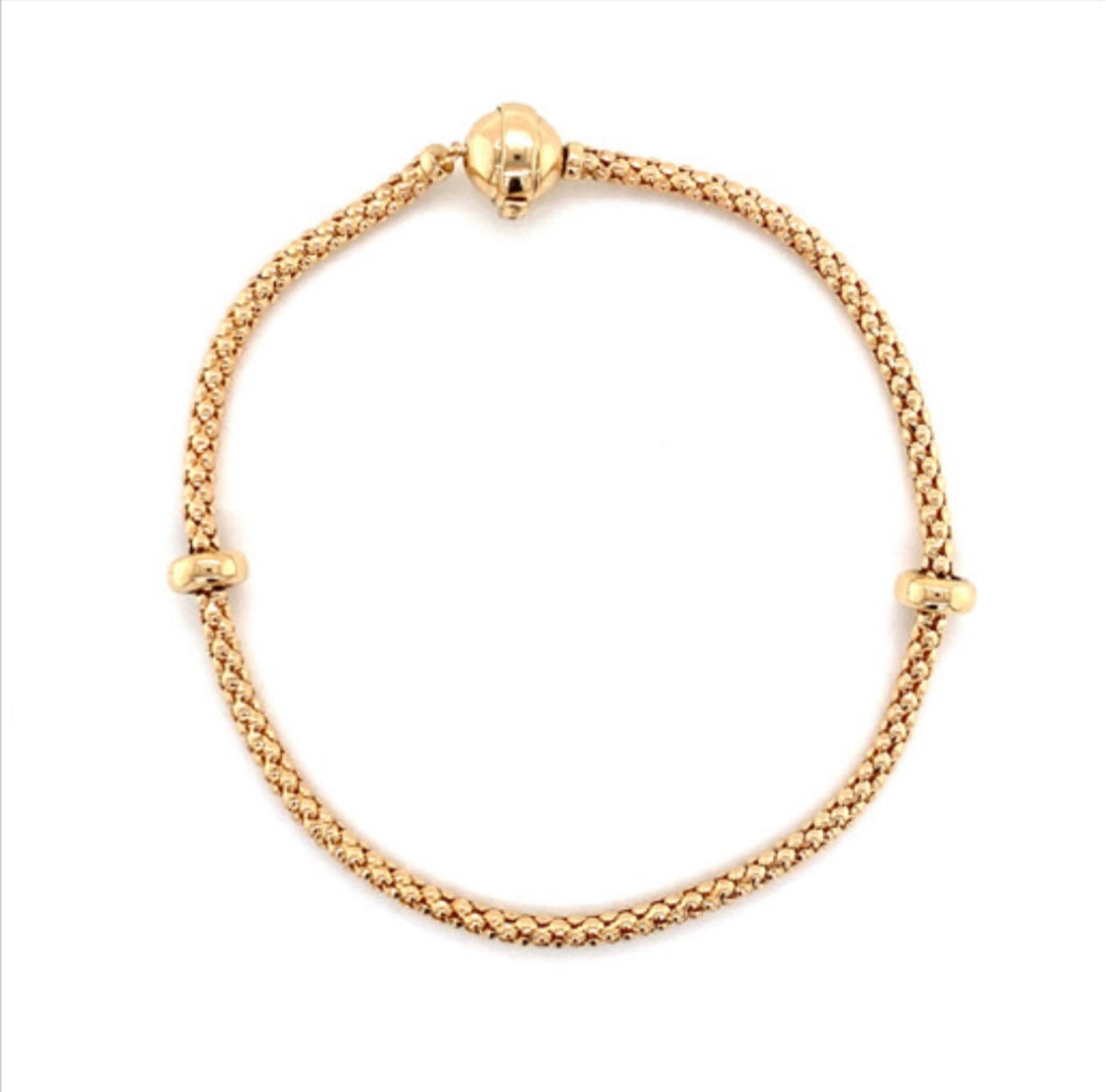 14k Gold Bracelets 7in