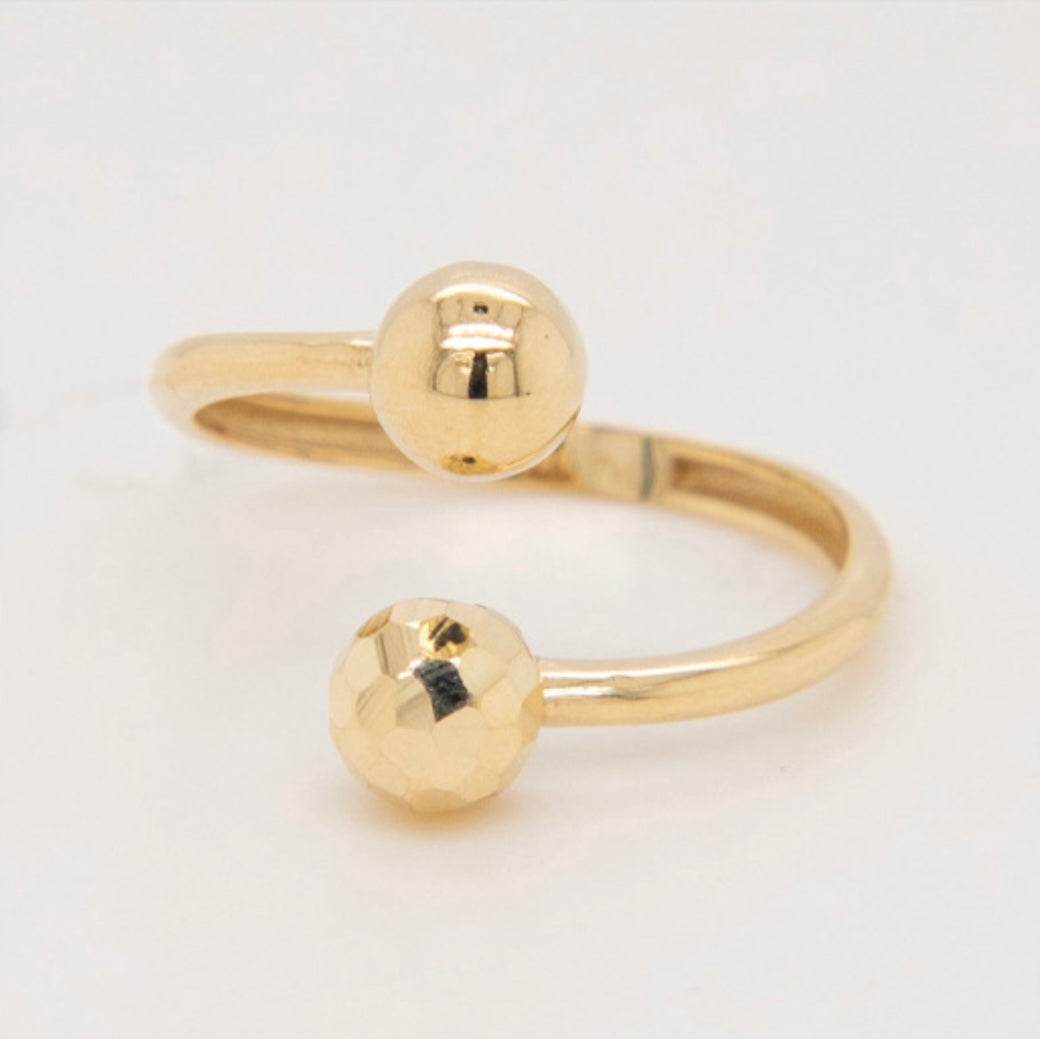 14k Adjustable Ball Ring