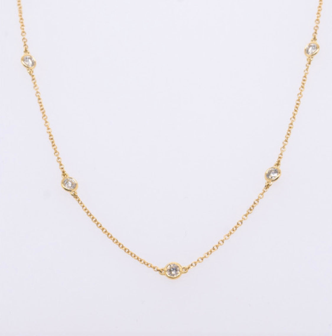 14k Gold Diamond Necklace 1.10CT