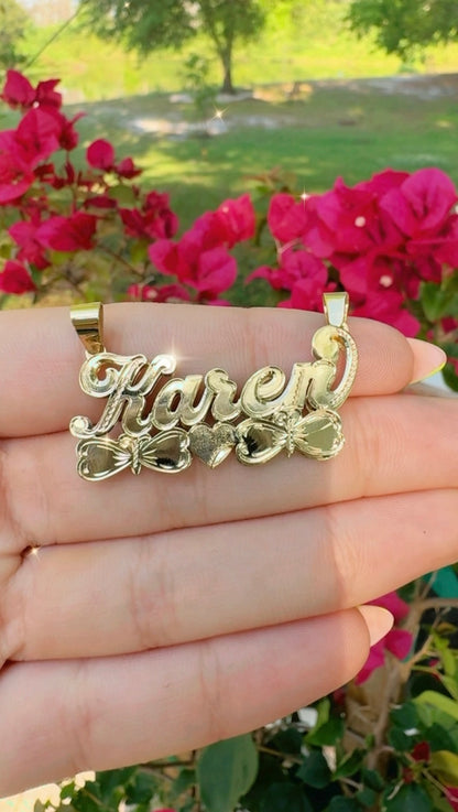 14k Double Custom Name