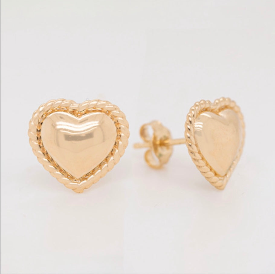 14k Heart Earrings