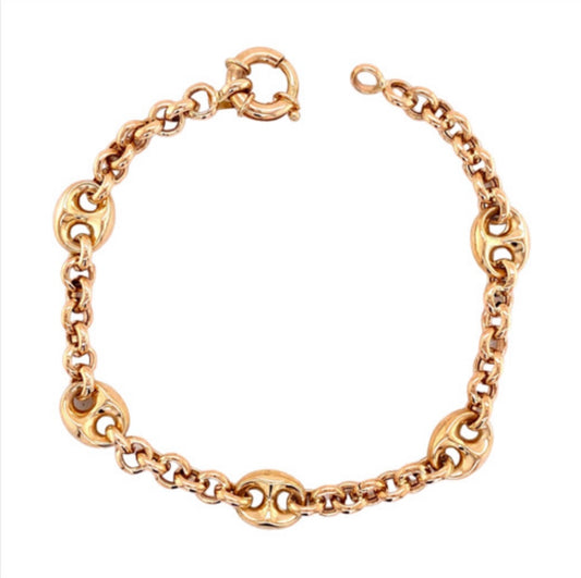 14k Gold Bracelet 7in