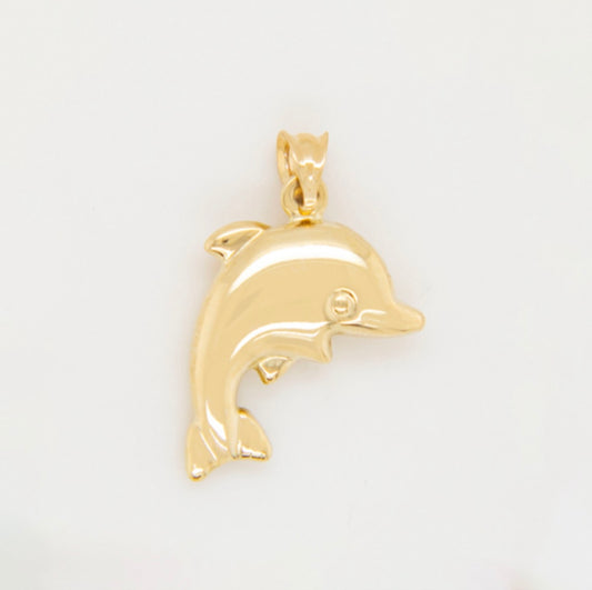 14k Gold Dolphin Pendant