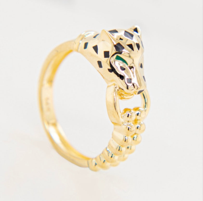 Solid 14k Panther Ring