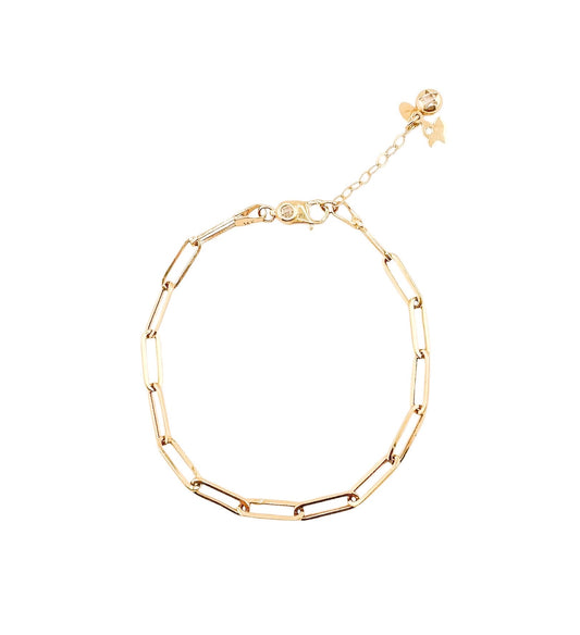 14k Gold Paperclip Bracelet 8in