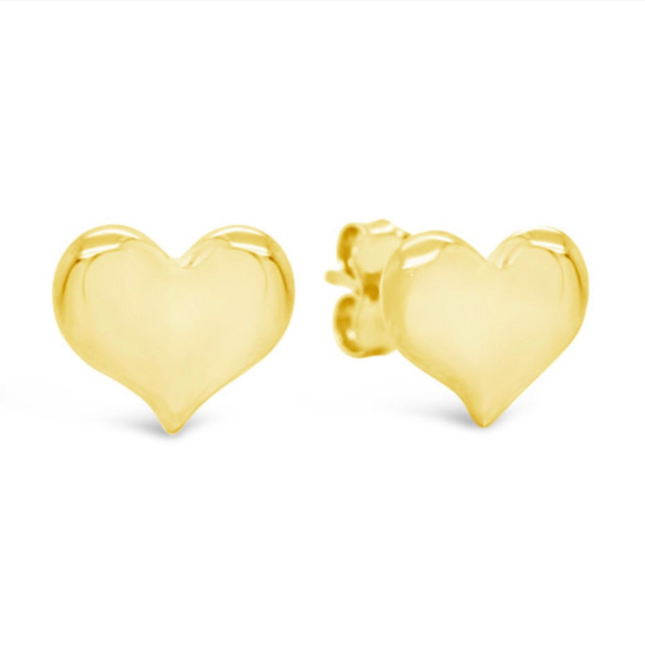 14k Gold Heart Earring