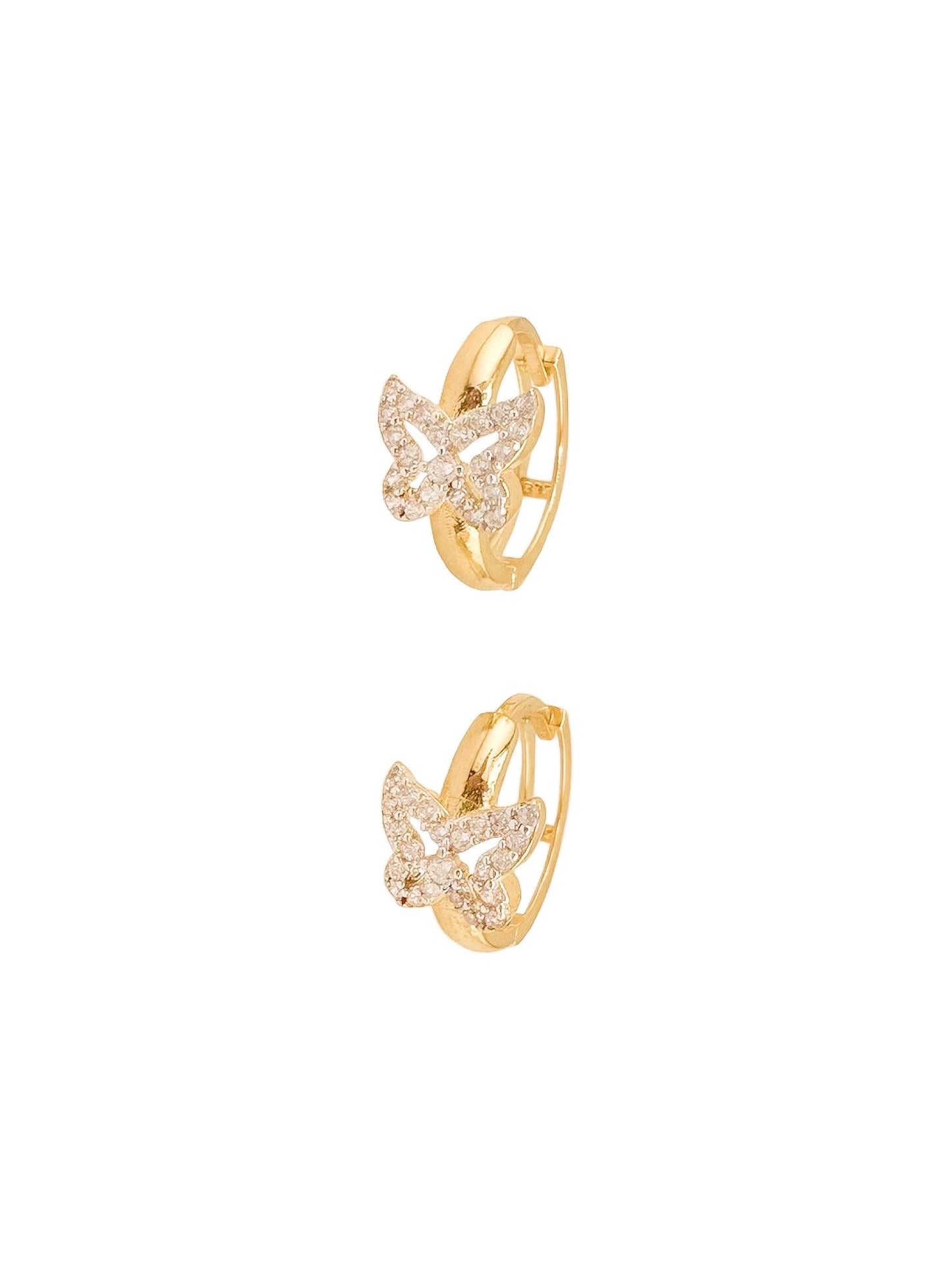 14k Gold Butterfly Earrings