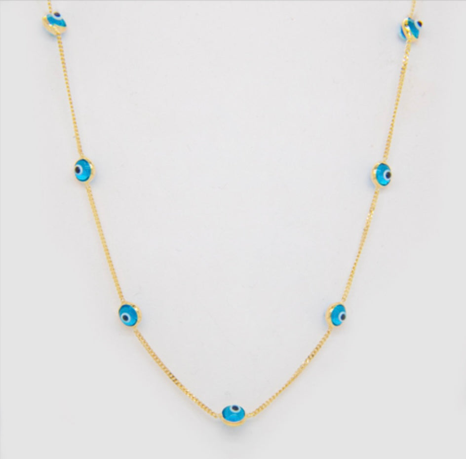 14k Eye Necklace 18"