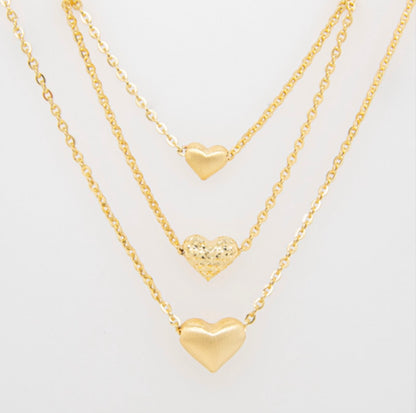 14k Triple Heart Necklace 18in