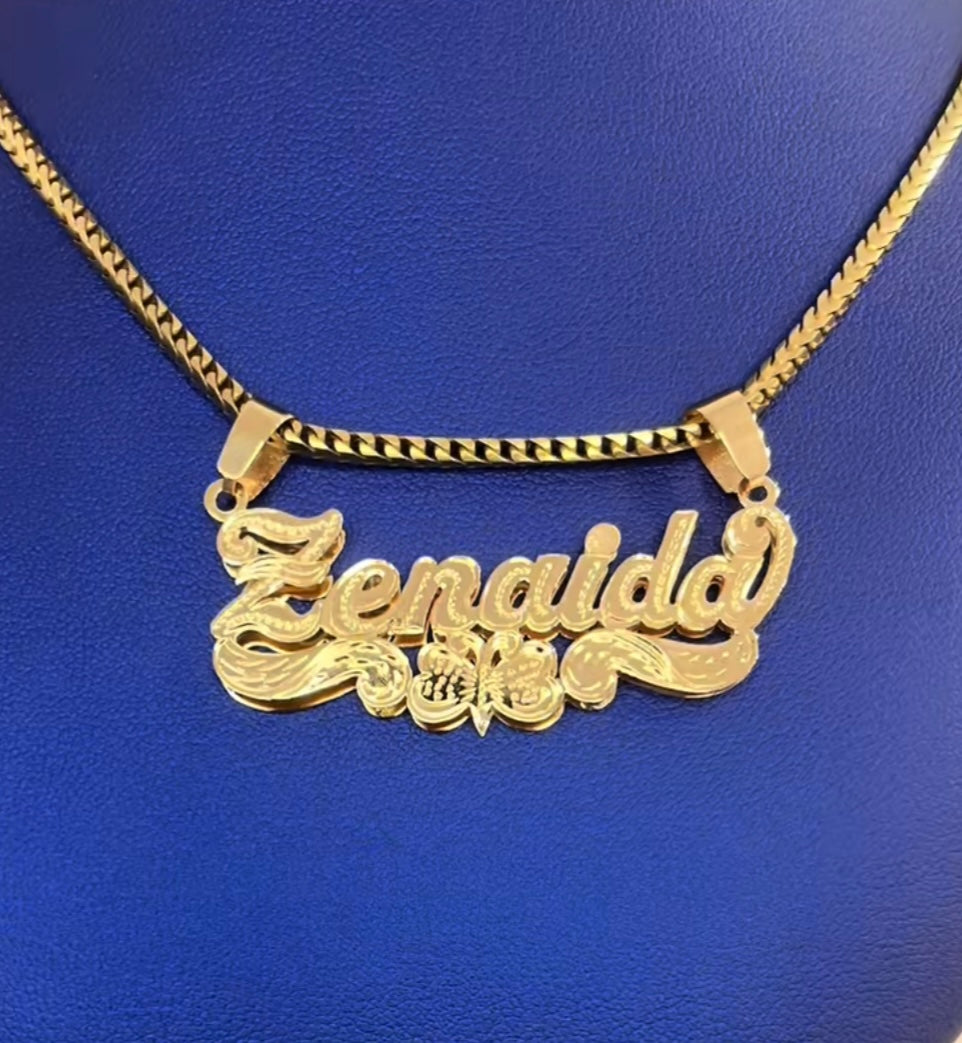 14k Double Custom Name