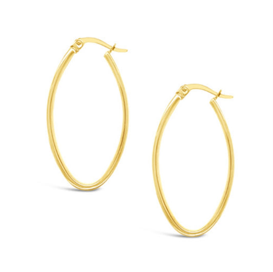 14k Oval Hoops