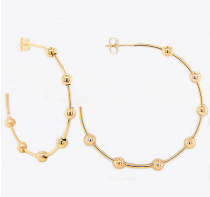 14k Ball Hoops