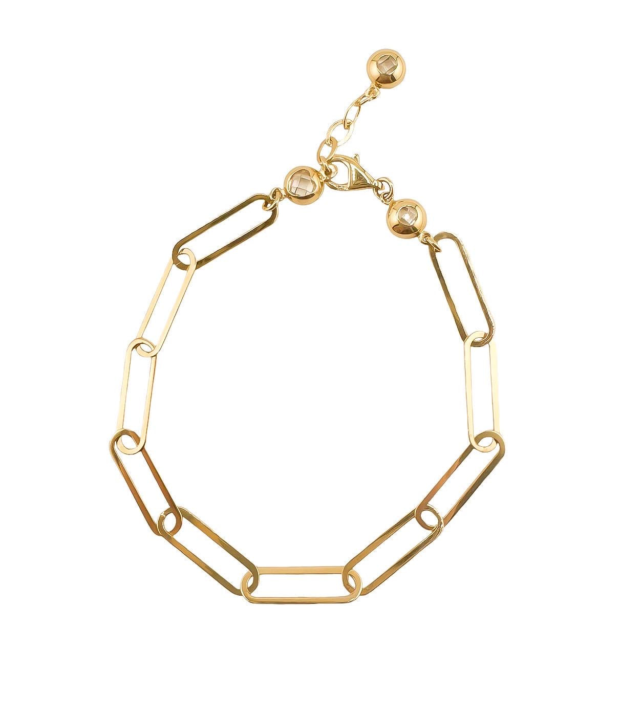 14k Gold Paperclip Bracelet