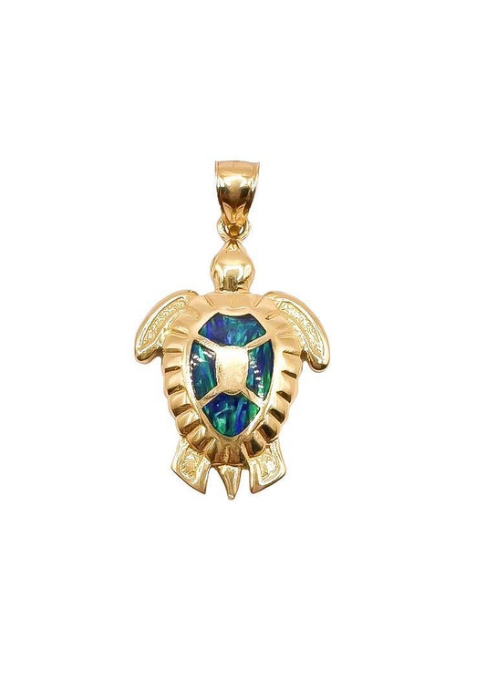 14k Solid Turtle Pendant