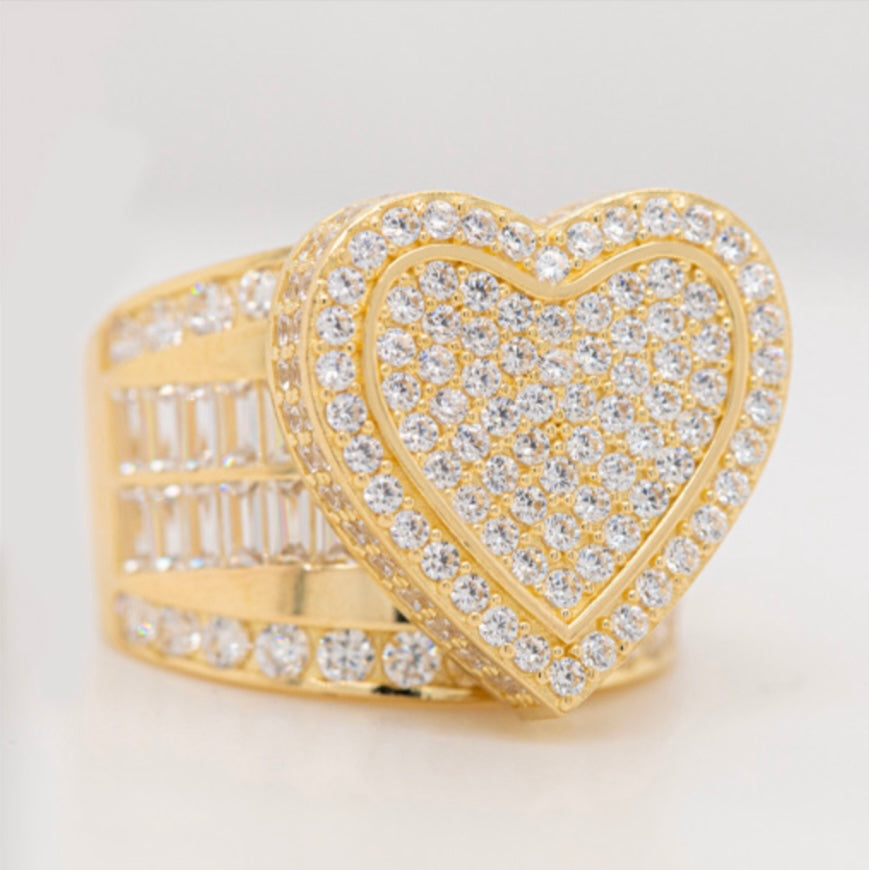 14k Heart Princess Style Ring