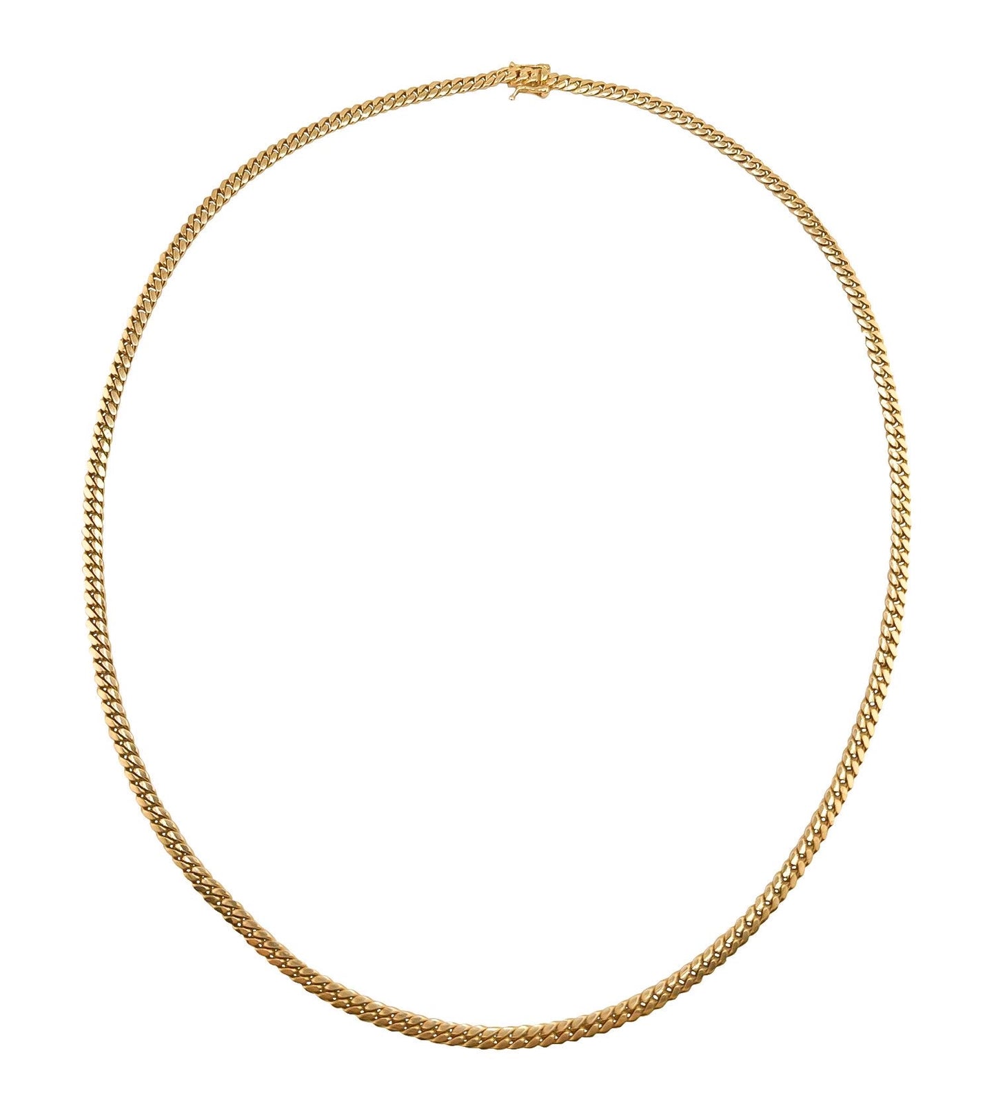 14k Gold Solid Cuban Link Necklace 22in 4mm