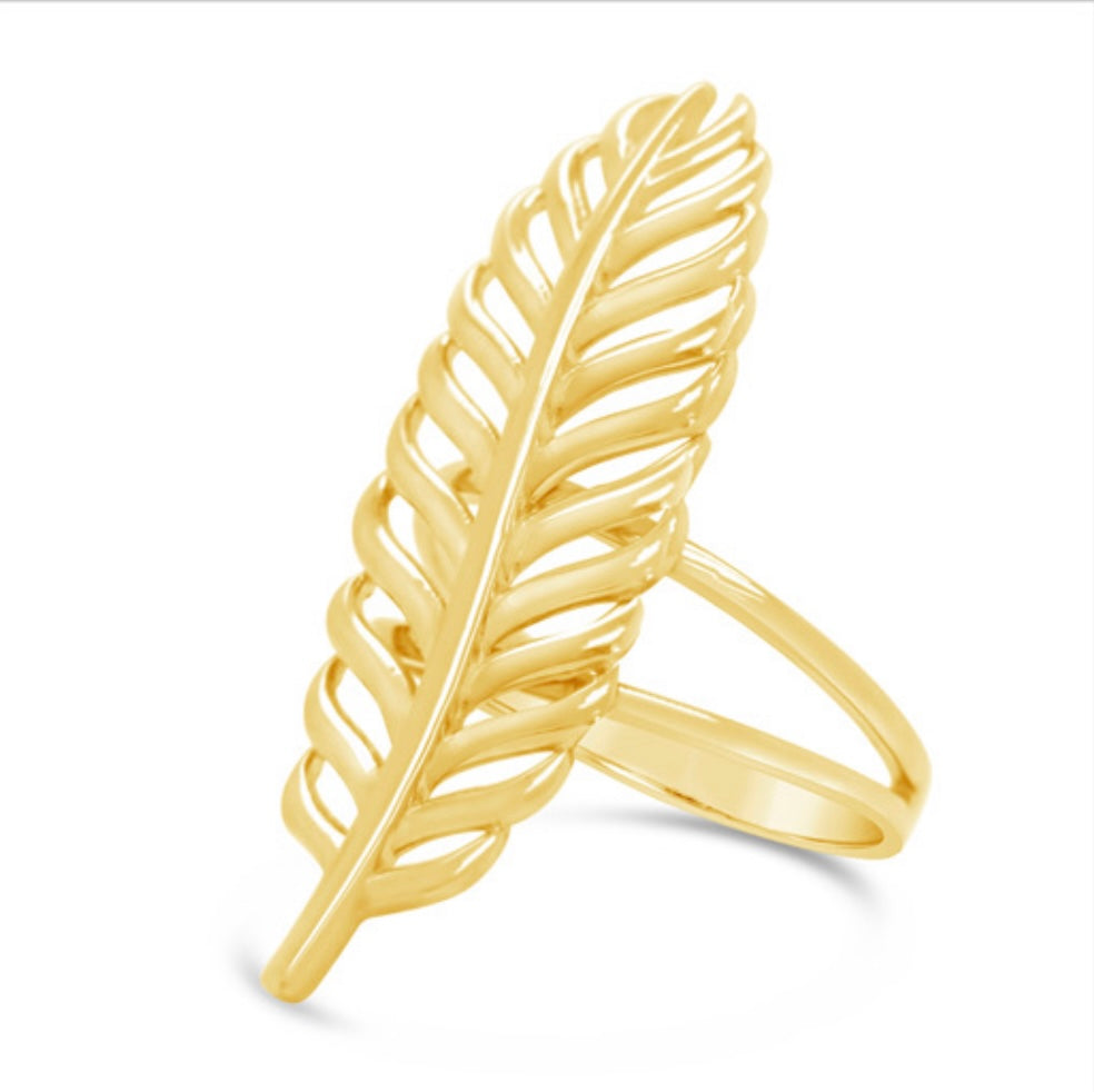 14k Leaf Ring