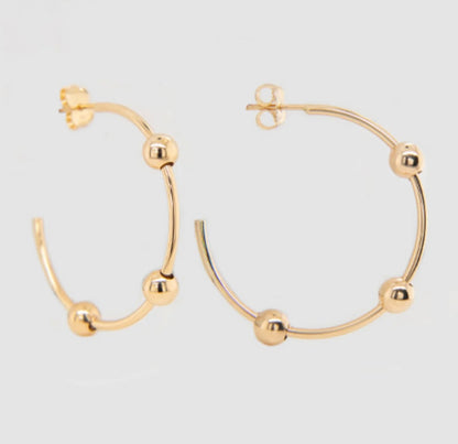 14k Ball Hoops