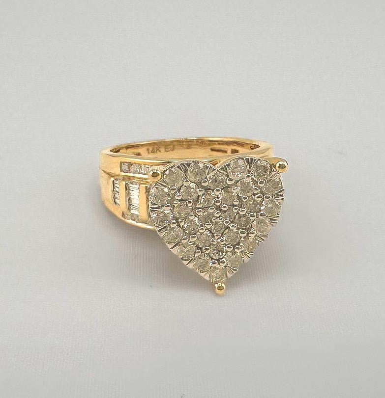 14k Diamond Heart Ring