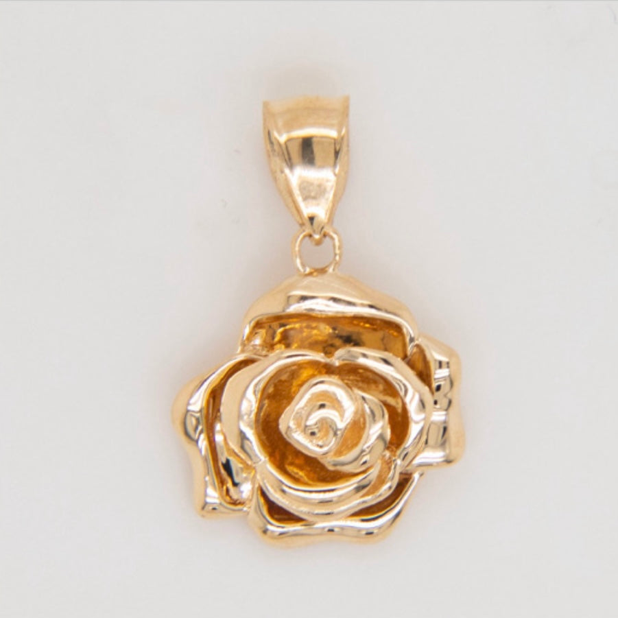 Solid 14k Flower Pendant