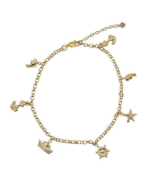 14k Anklet With Charms