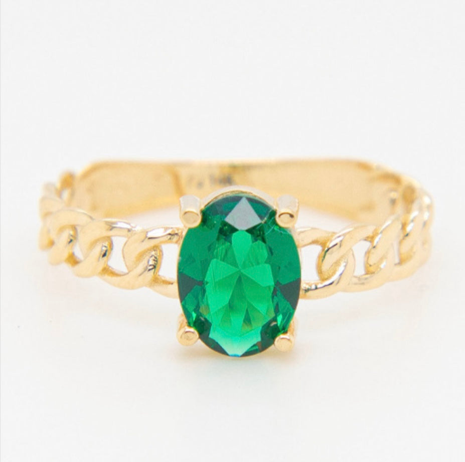 14k Green Stone Ring