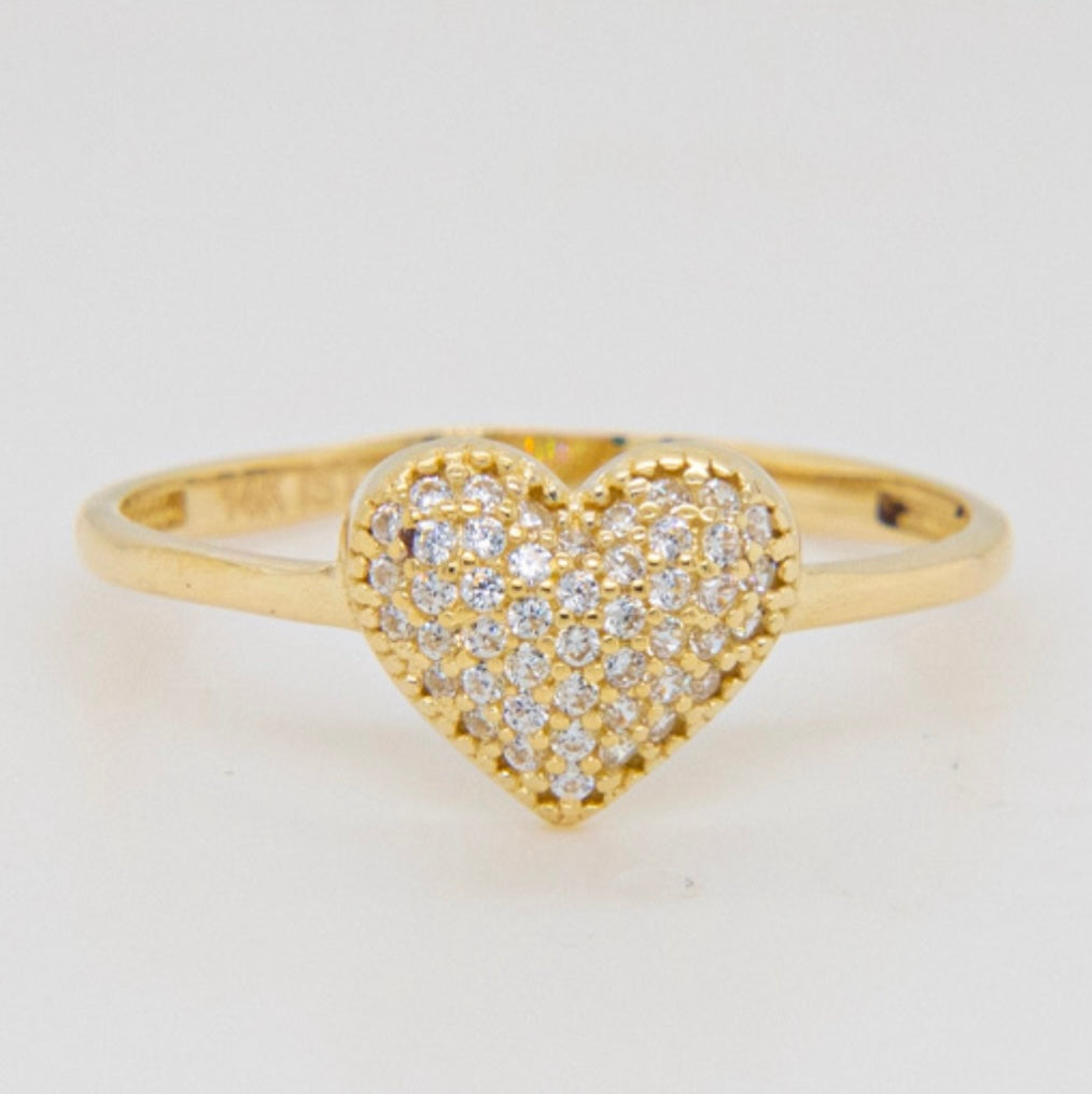 14k Heart Ring