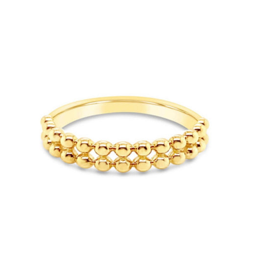 14k Double Ball Ring