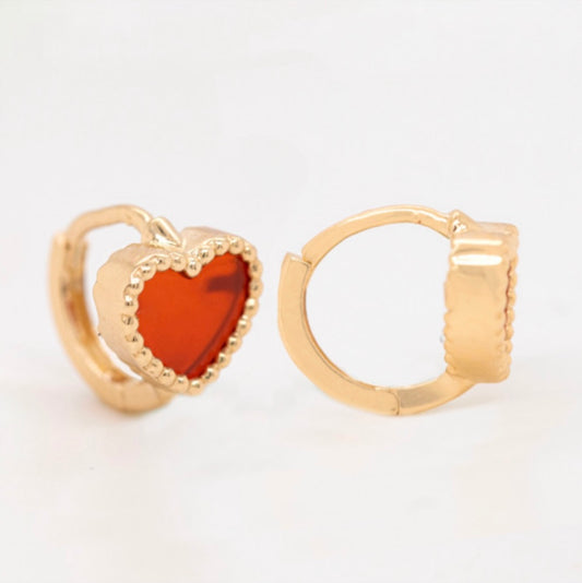 14k Small Heart Earrings