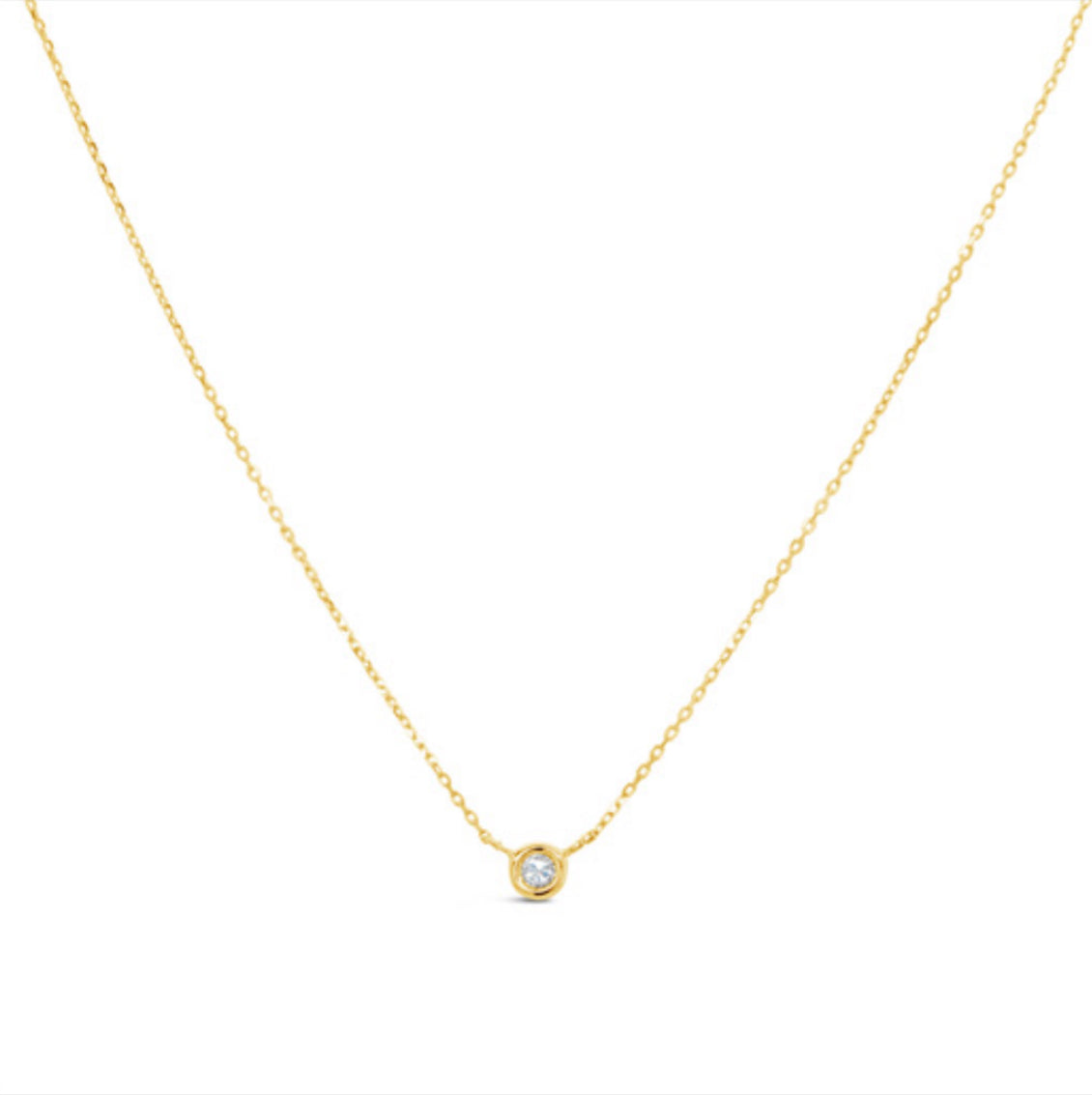 14k Bezel Diamond Necklace