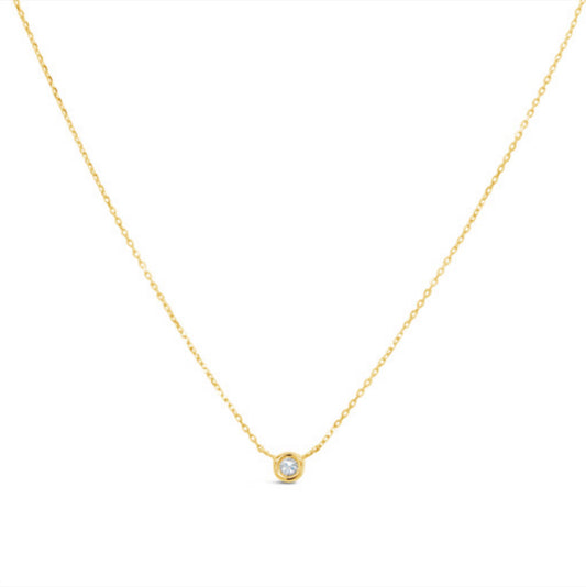 14k Bezel Diamond Necklace