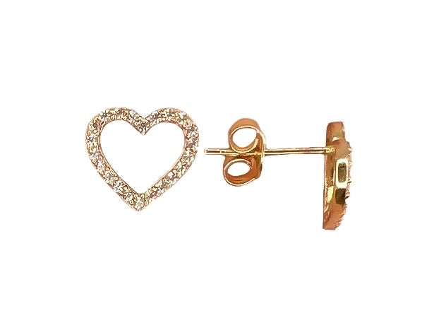 14k Gold Heart Earrings