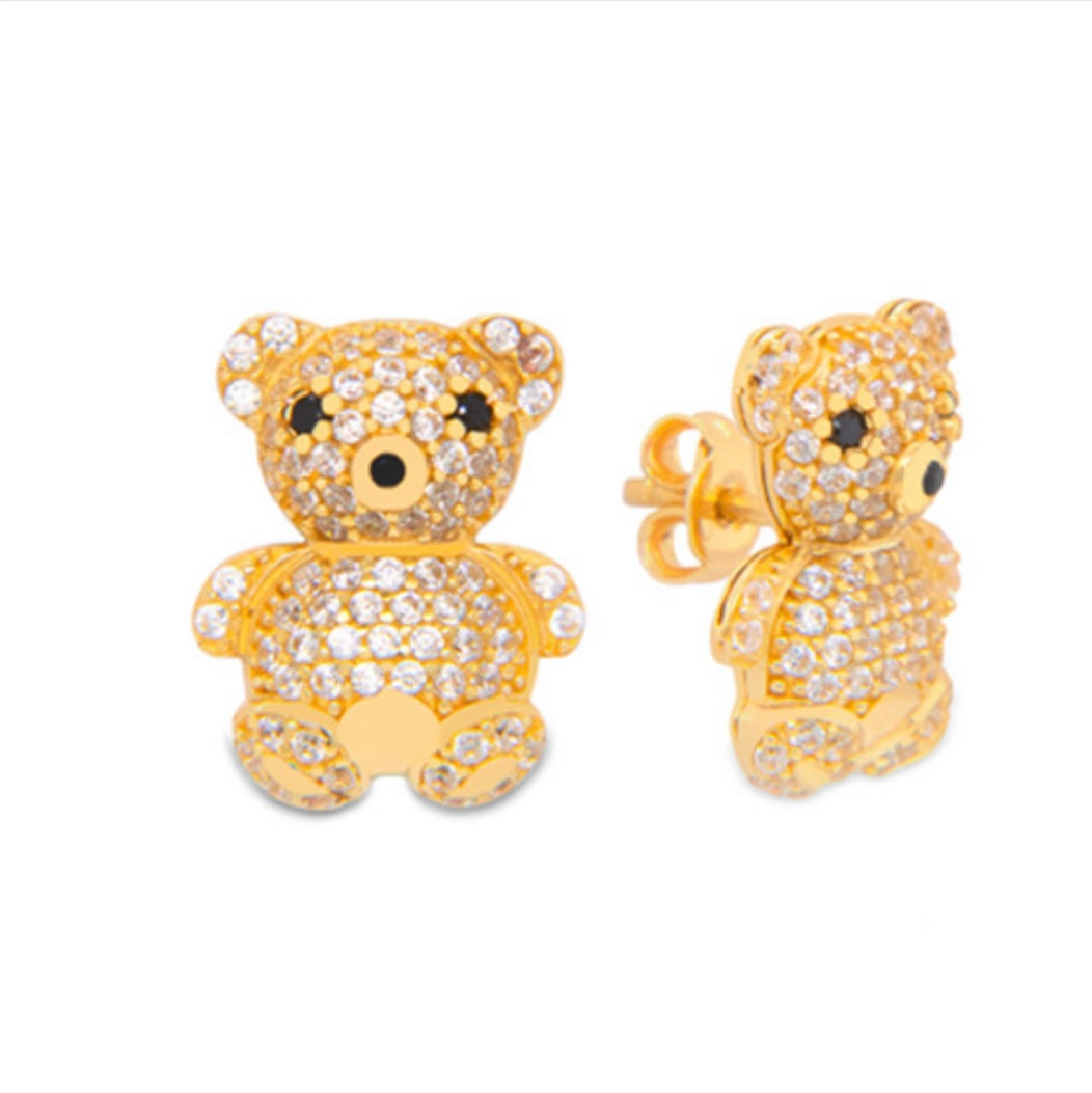 14k Small Bear Earring