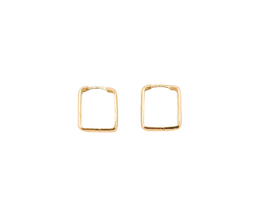 14k Gold Small Square Earring