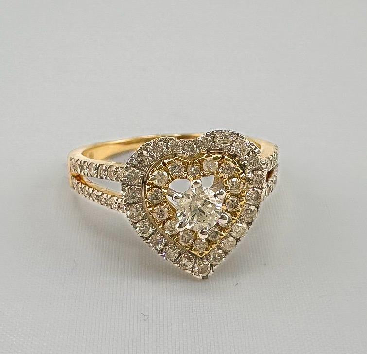 14k Diamond Heart Ring